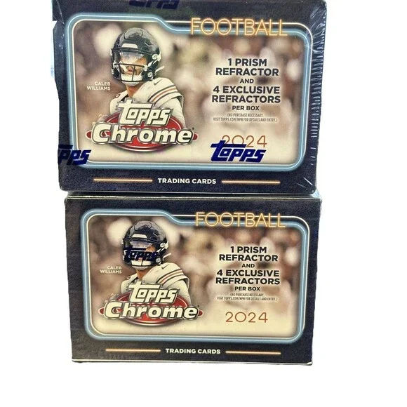 2Boxes New Sealed 2024 Topps Chrome Football 7-Pack Blaster Box - Picture 1 of 4